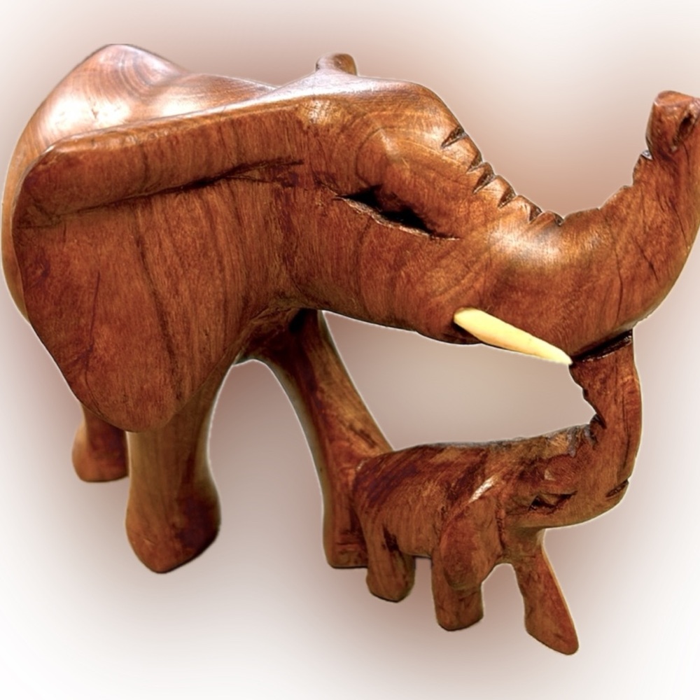Elephant with baby-Hand Carved